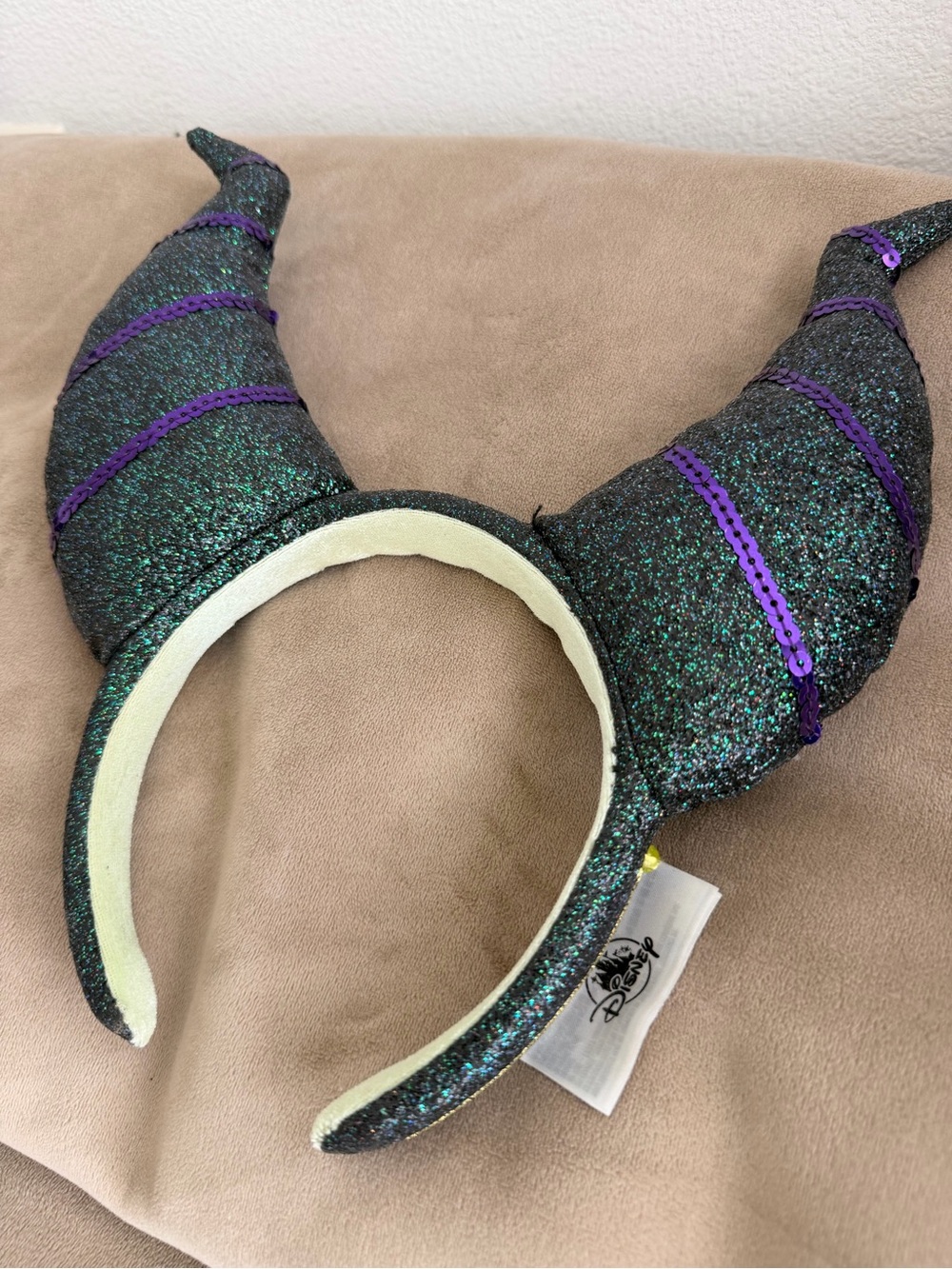 Disney Glitter Maleficent Horn Headband - Green & Purple